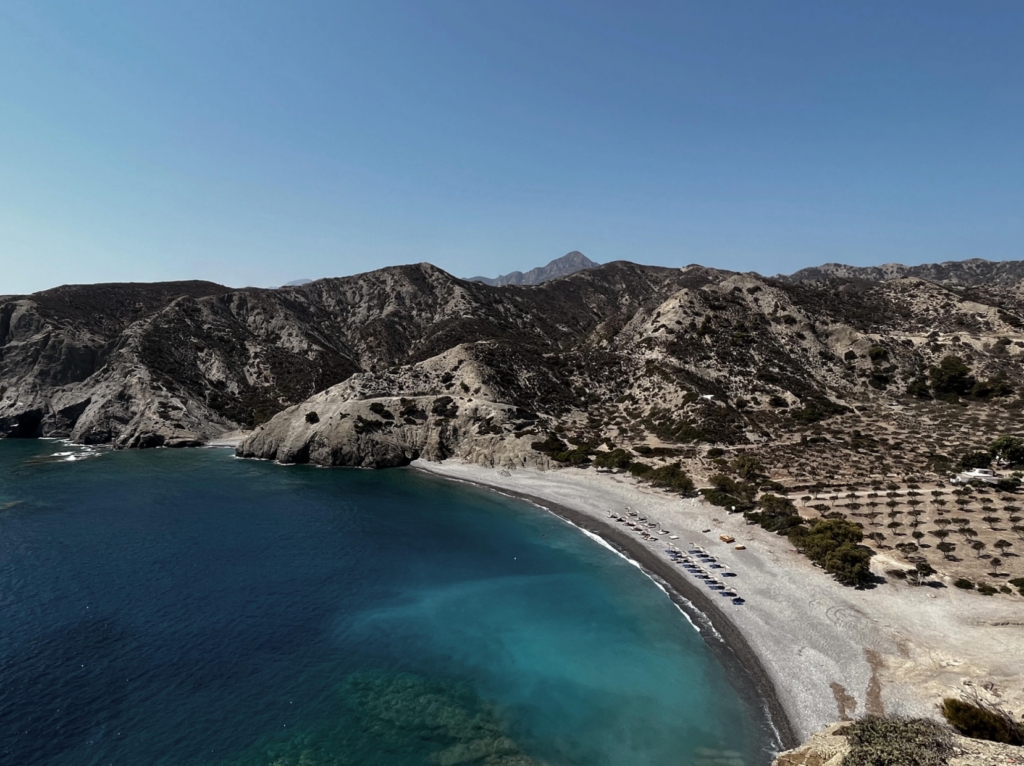 Agios Minas beach is one of the best places for solo travelers visiting Karpathos. 