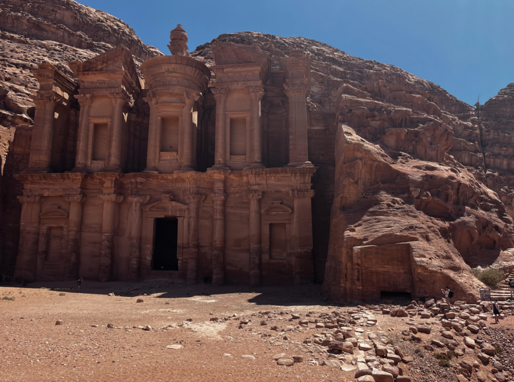 The facade of the Monastery, the most beautiful building in Petra.