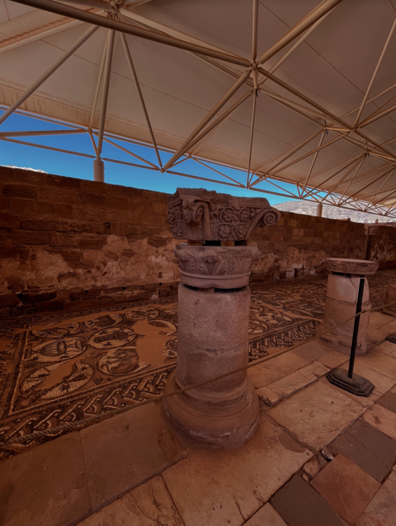 The mosaics of the church dedicated to the Virgin Mary in Petra.