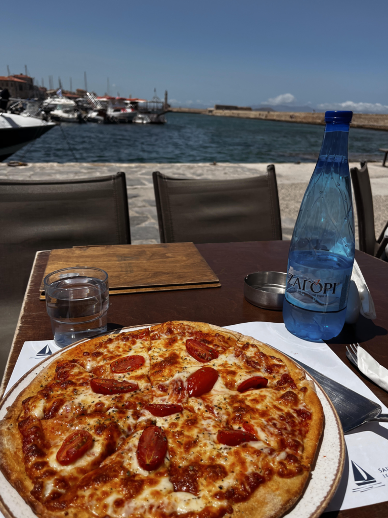 The Sailing Club has amazing pizza and views of the port.