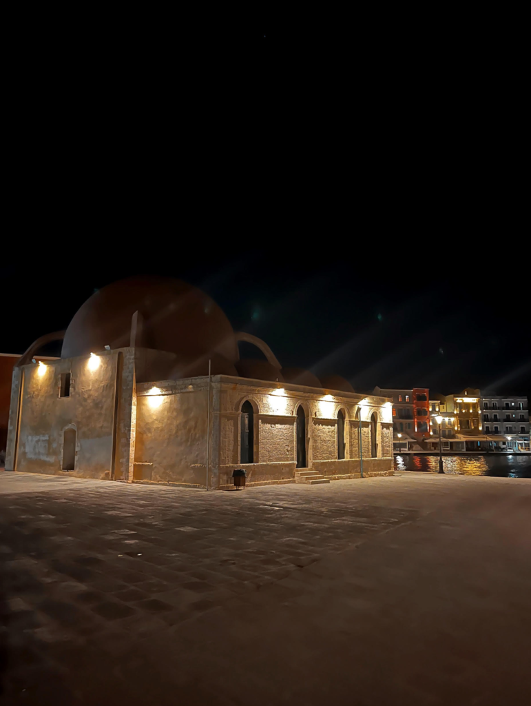 Mosque of the Janissaries at night.