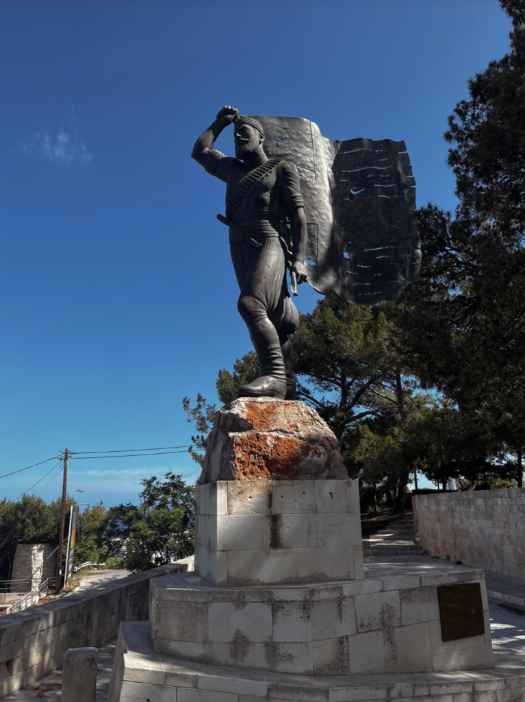 State of Spiros Kagialedakis; Greek hero who used his body to uphold the Greek flag.