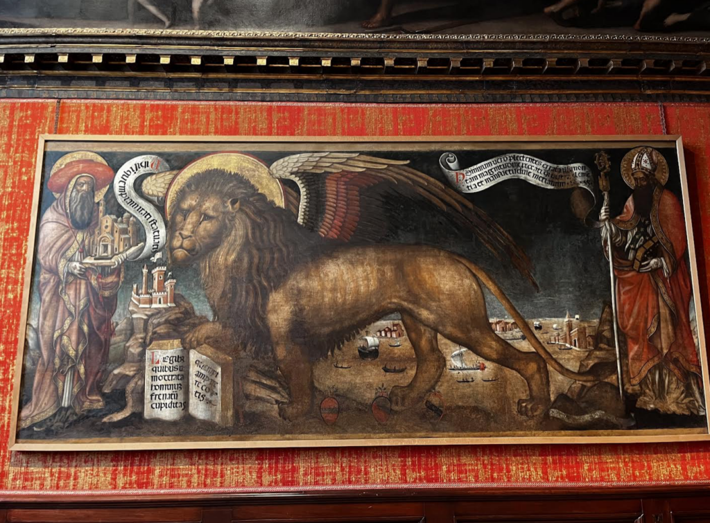 The winged lion, symbol of Venice.