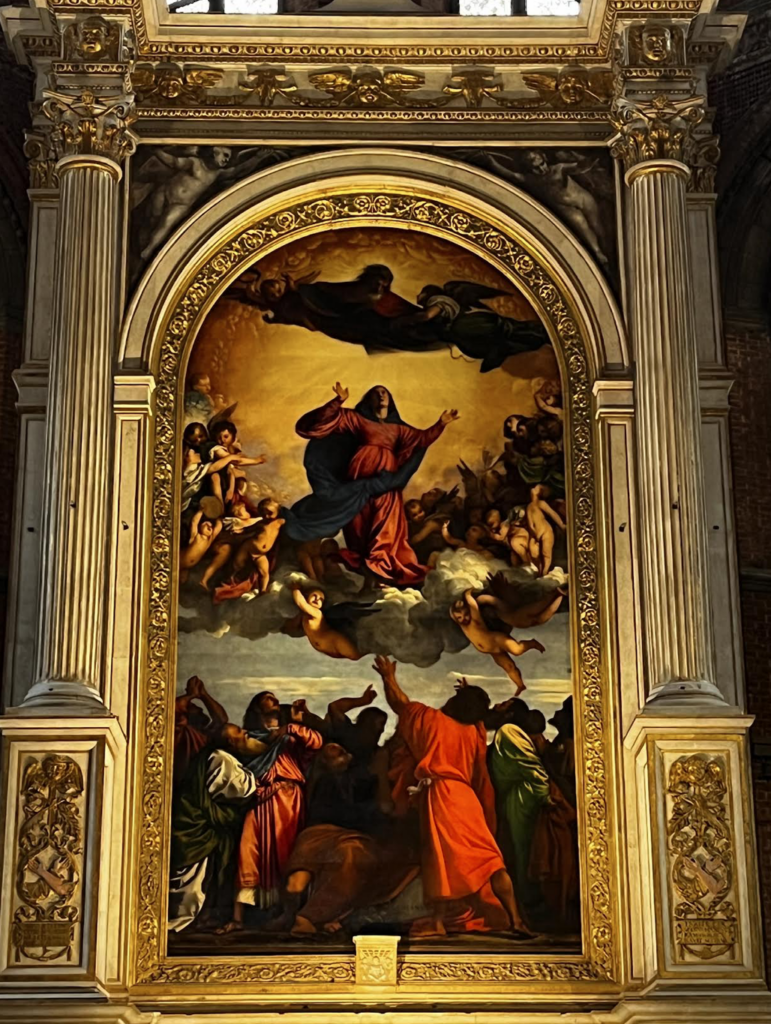 Assumption of the Virgin Mary by Titian in the church of Santa Maria Gloriosa Dei Frari.