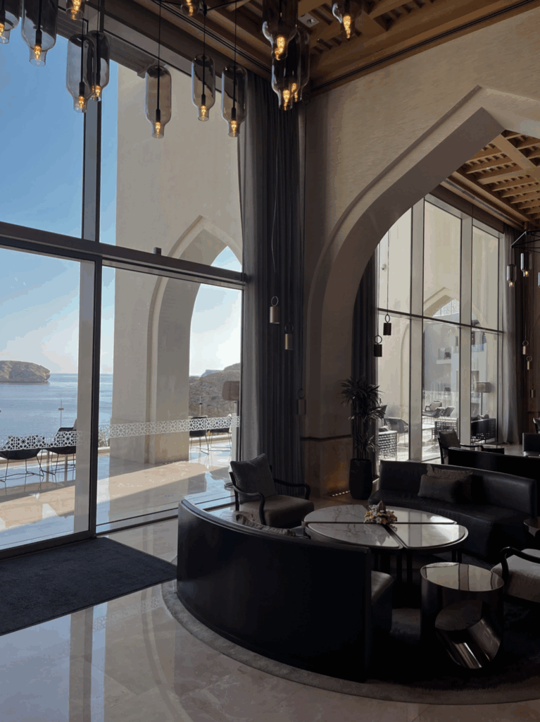 Lobby of the luxury jumeirah muscat bay.