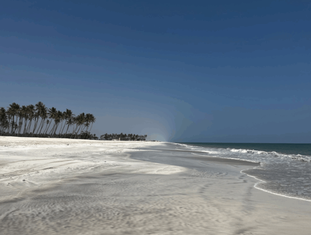 Salalah's white sand beaches. Salalah Travel.