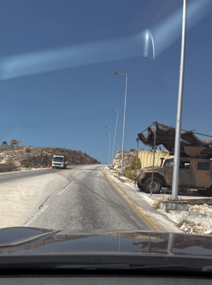 Police checkpoints on Oman's border with Yemen.