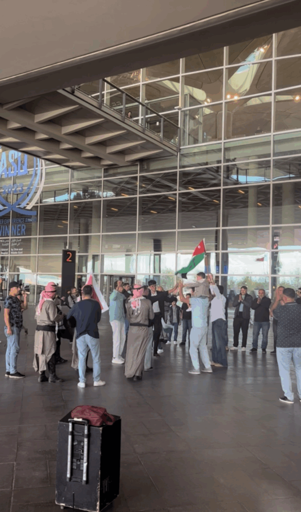 Jordanians welcome home relatives and celebrate at Queen Alia International Airport