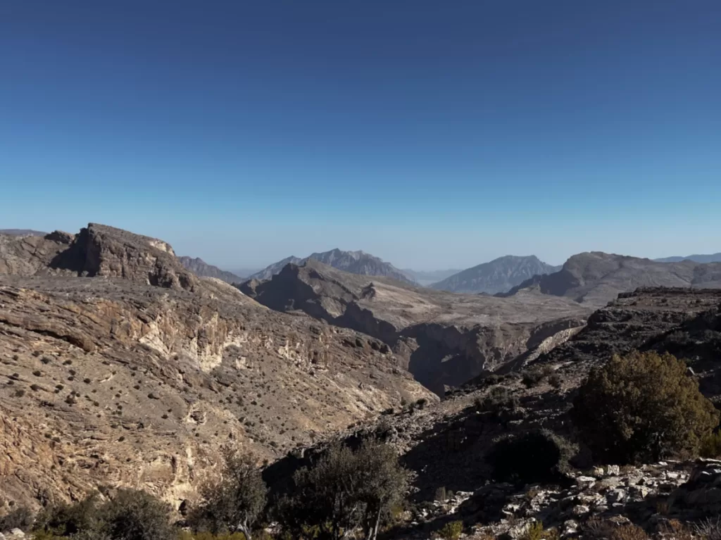 view fro the mountain above the suwgra overlooking jebel akhdar