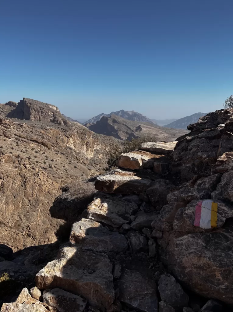 view of jebel akhdar from the trail directly above the suwgra
