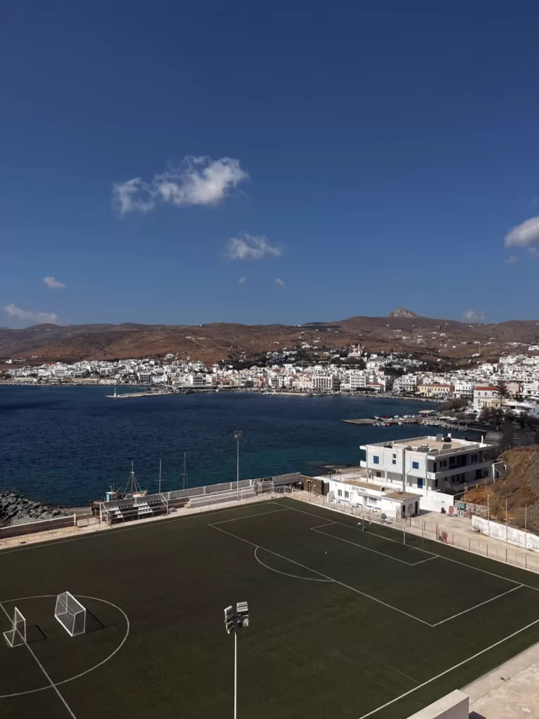View of Tinos island from the war memorial