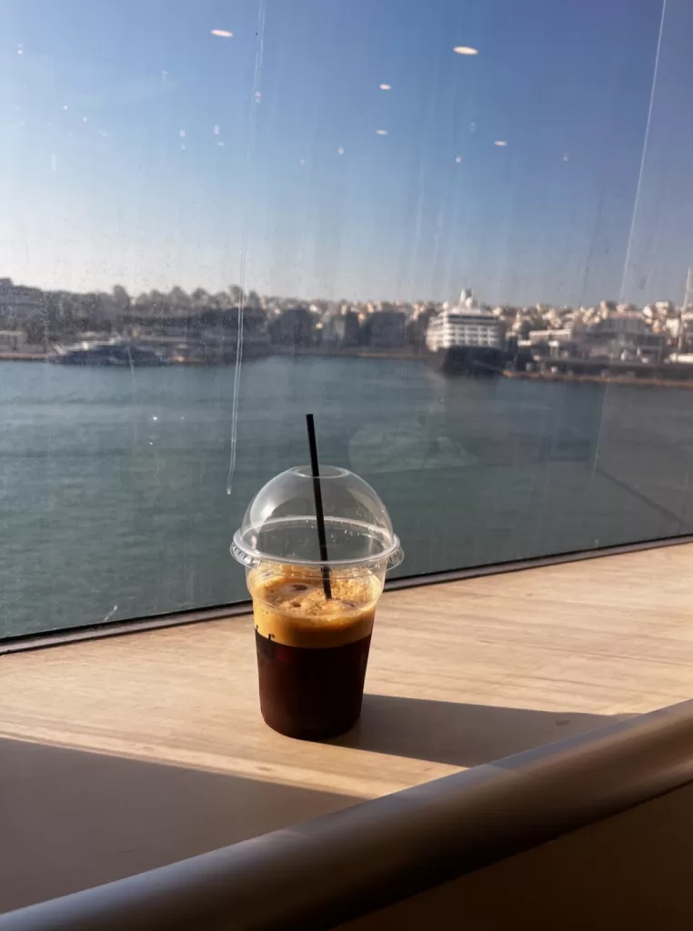 Freddo espresso on Ferry to Tinos