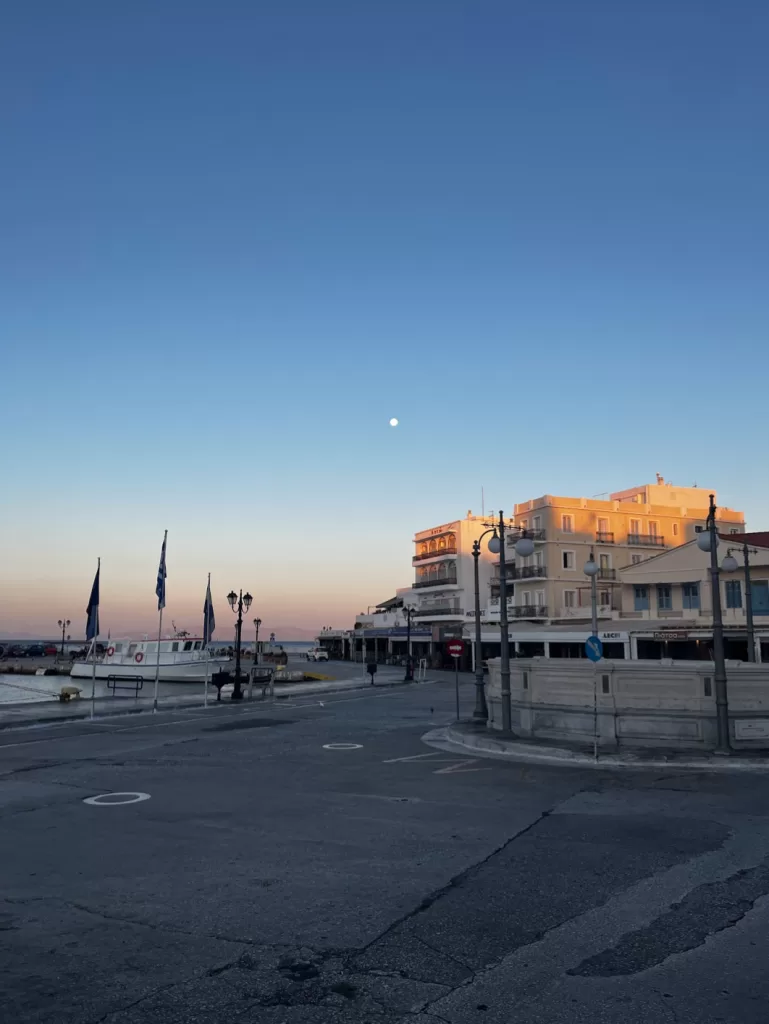 Port of Tinos at sunrise