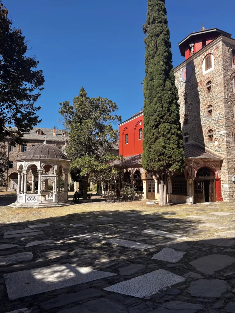 Courtyard of Iviron Monastery Mount Athos