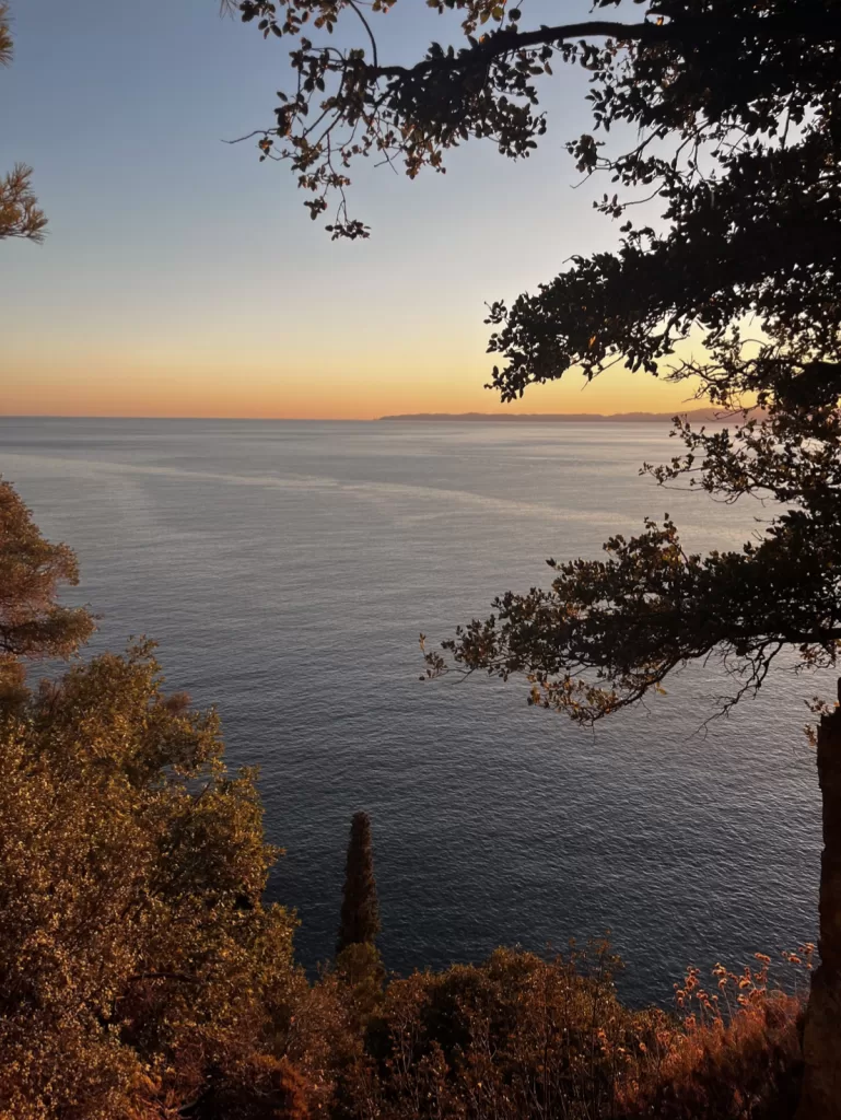 Hiking trails with view of the Aegean Sea Mount Athos 