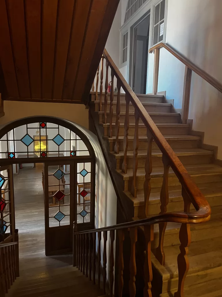 grand staircase to sleeping cells Mount Athos