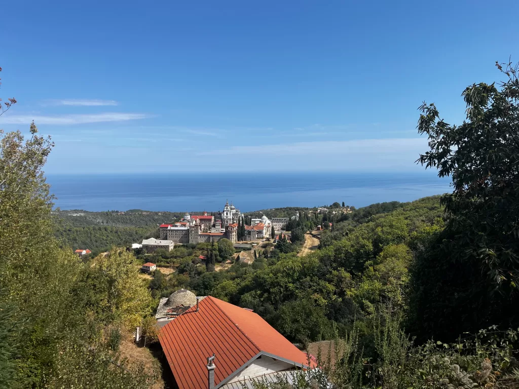 Russian monastery with sea view Mount Athos