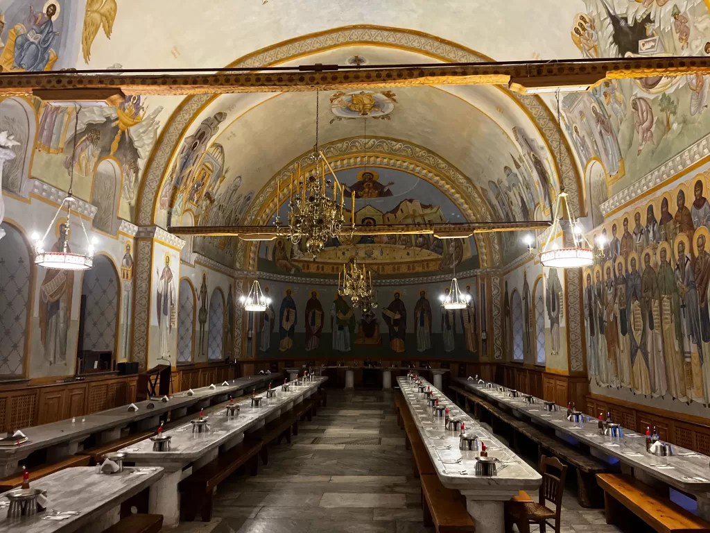 Iviron Monastery eating refectory Mount Athos 