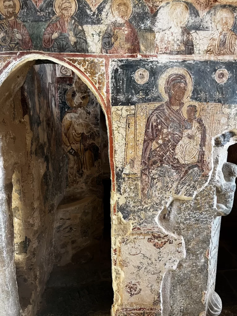 byzantine frescos in mani churches, greece