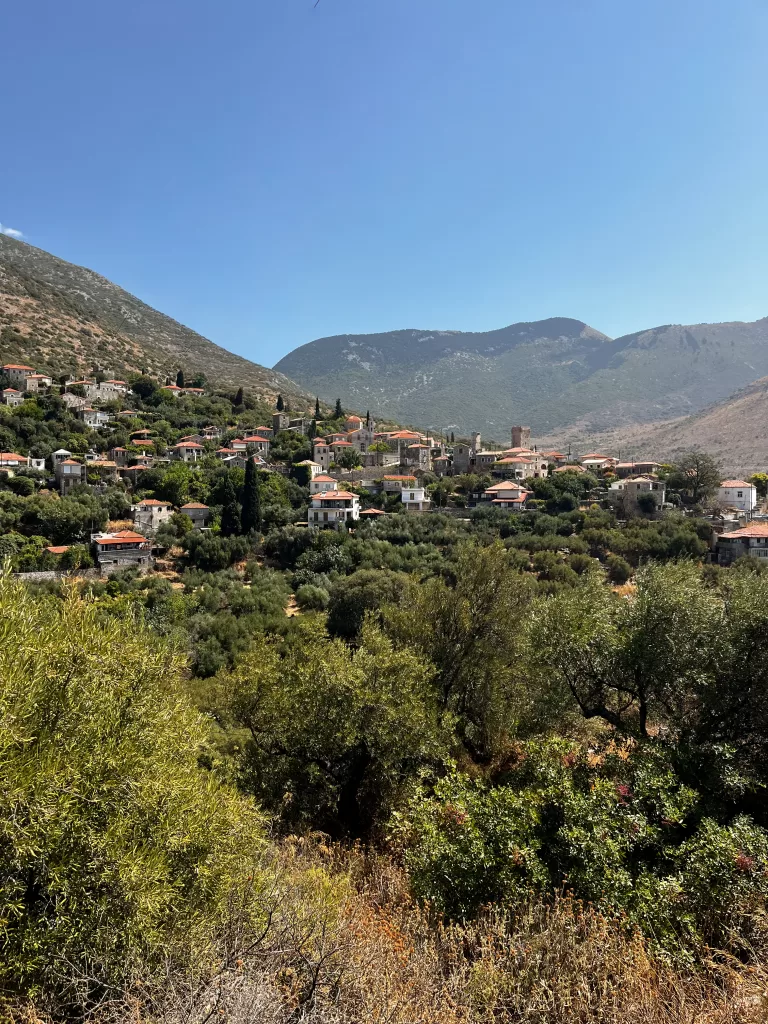 mountain village in mani greece