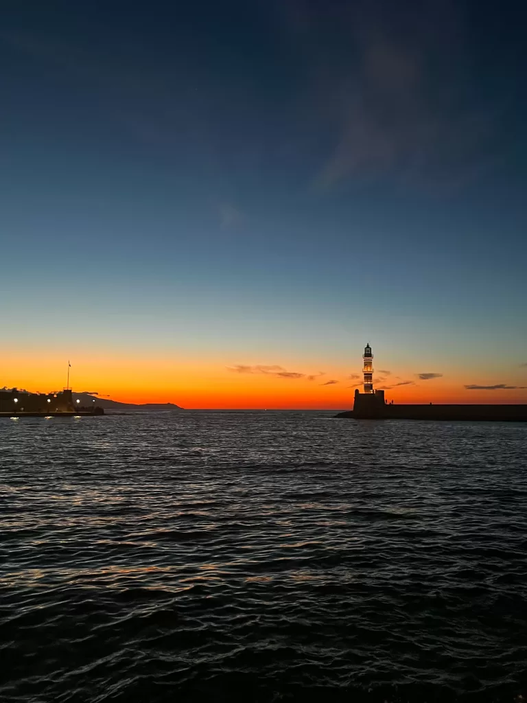 sunset in Chania Crete 
